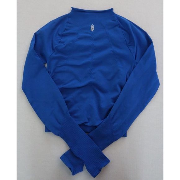 FP Movement 58586025 Women's Sz M/L Blue Good Karma High Neck L/S Layer Top $88 - Picture 8 of 9